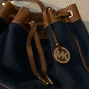Michael Kors navy and brown purse